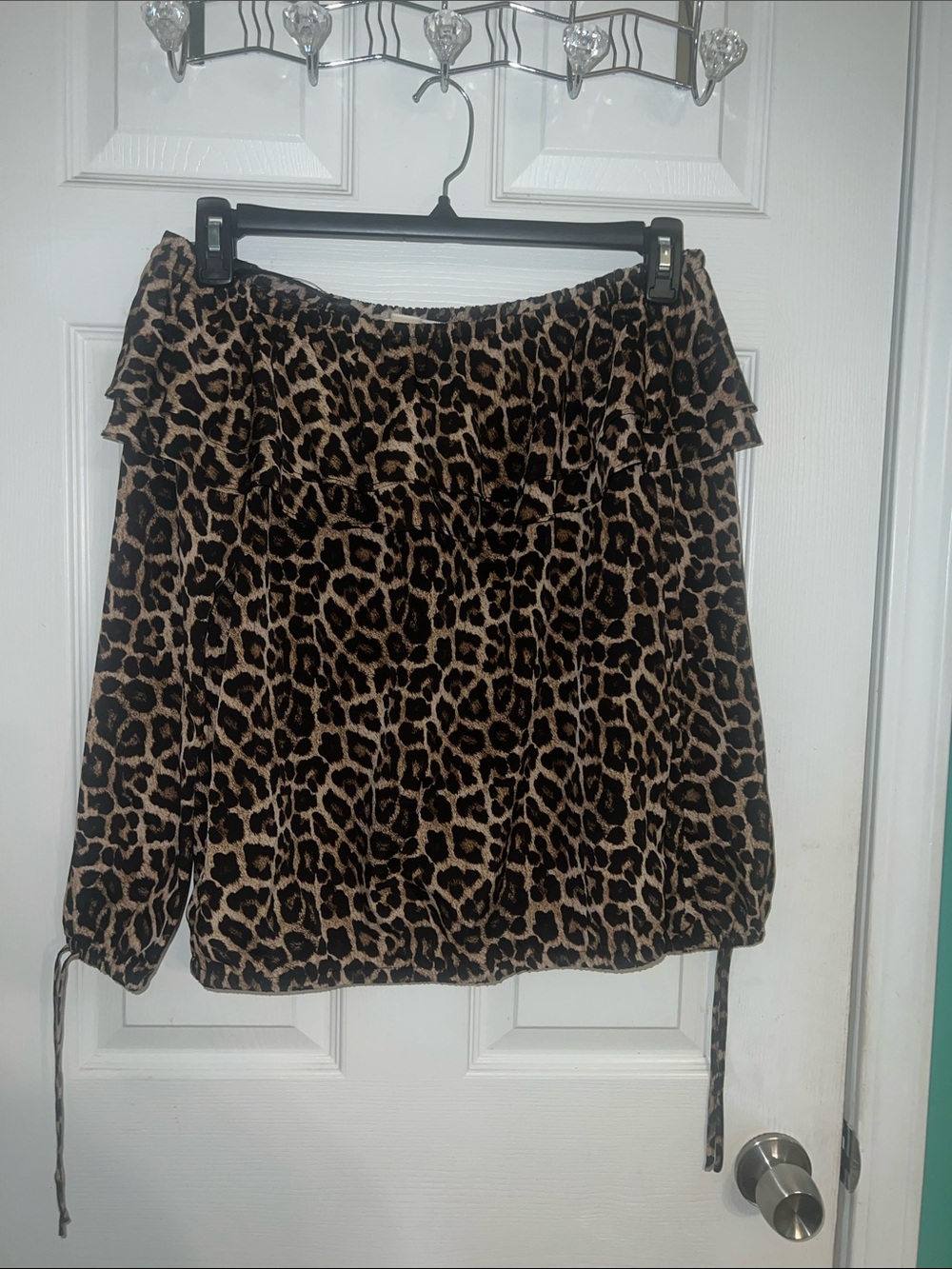 Michael Kors Leopard-Print Mini Skirt in Brown and Black